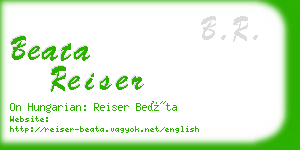 beata reiser business card